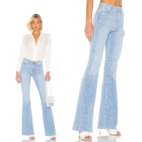NEW L’Agence Bell High Waist Flare Jeans Cloud Blue Size 26/6 Light Wash NWOT - Picture 1 of 9